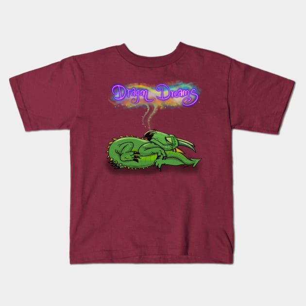 Dragon dreams are the bestest dreams Kids T-Shirt by wolfmanjaq